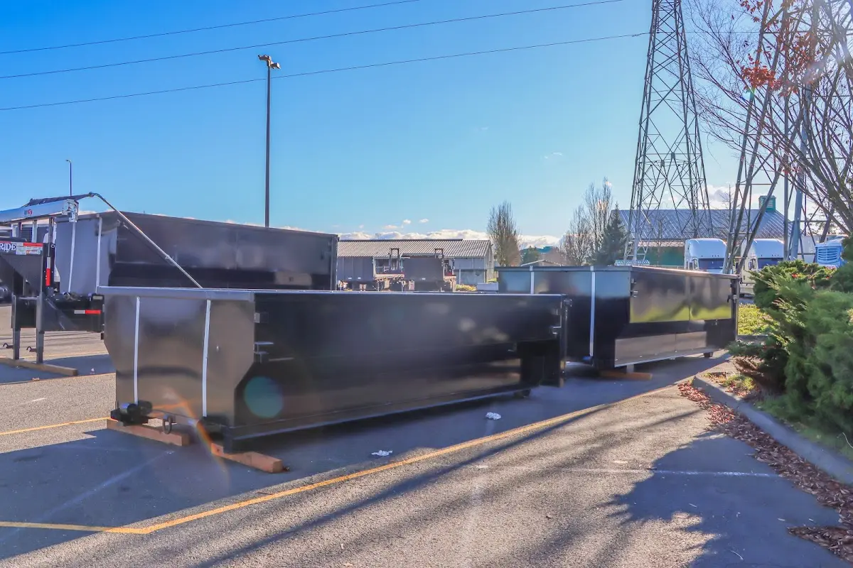 Roll-off dumpster ready for waste disposal at job site for Estate Cleanout Dumpster Rental in Palm Beach Gardens